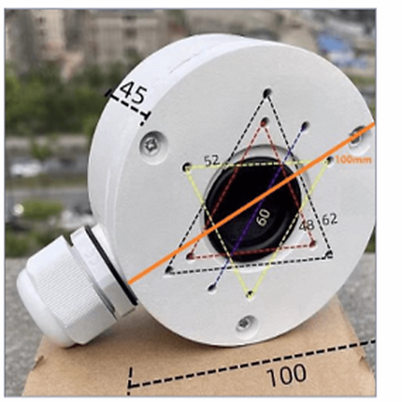 Universal Junction Box CCTV Camera Mount (Indoor & Outdoor/ Waterproof/ White), image 1