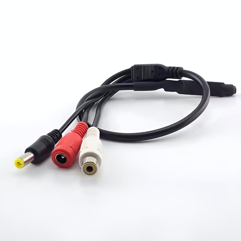 CCTV High-Gain Microphone - Indoor/Outdoor Audio Module with RCA & 2.1mm Jack, image 1