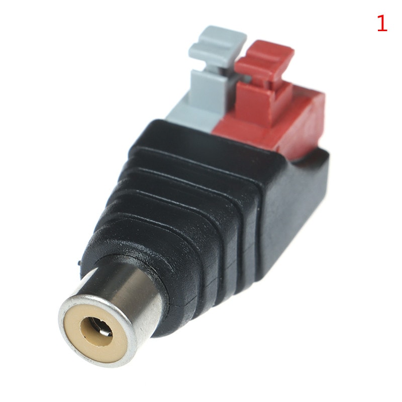 Wire to RCA Female Push Connector Adapter for CCTV Audio Video, image 1