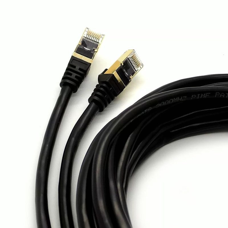 CAT6 RJ45 Patch Cable 10m Black PVC UTP Snagless Gigabit Ethernet CCTV Lead, image 1