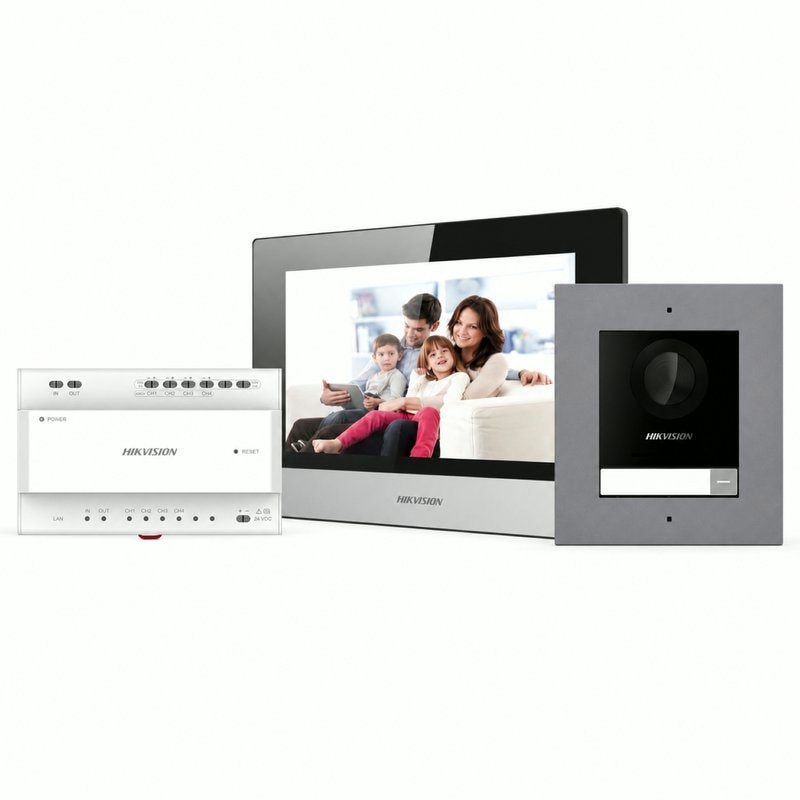 Hikvision DS-KIS702-P(B) 2-Wire IP Video Intercom Kit Villa, image 1