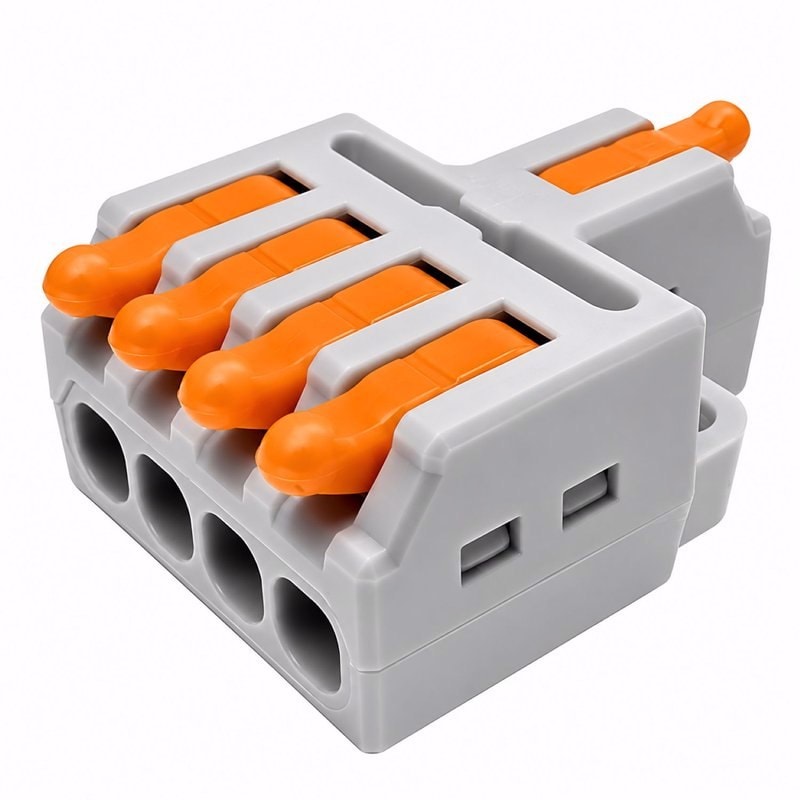 SPL-1-4 Grey Lever Wire Connector 1 In 4 Out Splicing Terminal, image 1