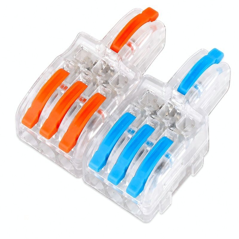 SPL-2-6 Clear Lever Wire Connector 2 In 6 Out Splicing Terminal, image 1