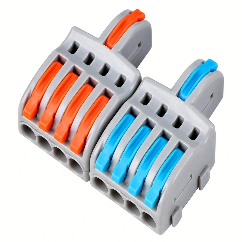 SPL-2-8 Grey Lever Wire Connector 2 In 8 Out Splicing Terminal, image 1