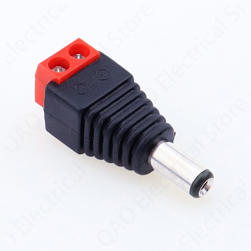 DC 2.1mm Male Power Plug Screw Terminal Connector CCTV 12V, image 1