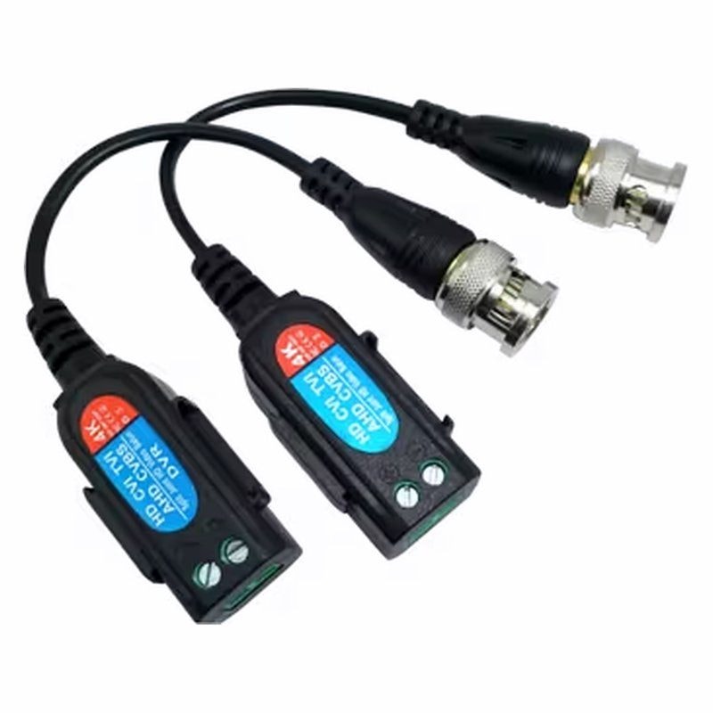 8MP 4K CCTV Passive Video Balun BNC Screw Terminal UTP Adapter, image 1