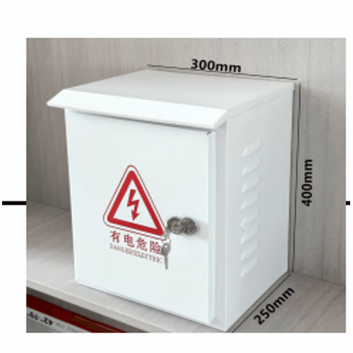 IPBOX Metal CCTV Cabinet 370×300×230mm White Enclosure, image 1