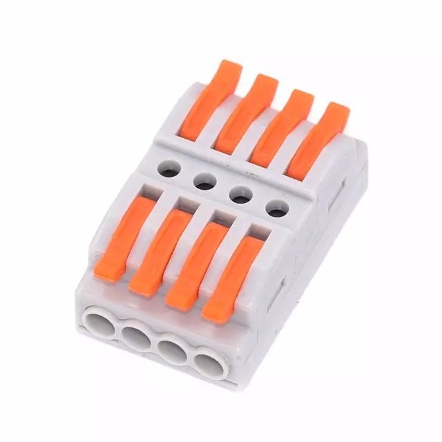 SPL-4 Lever Wire Connector 4 Port Terminal Block for CCTV Power, image 1