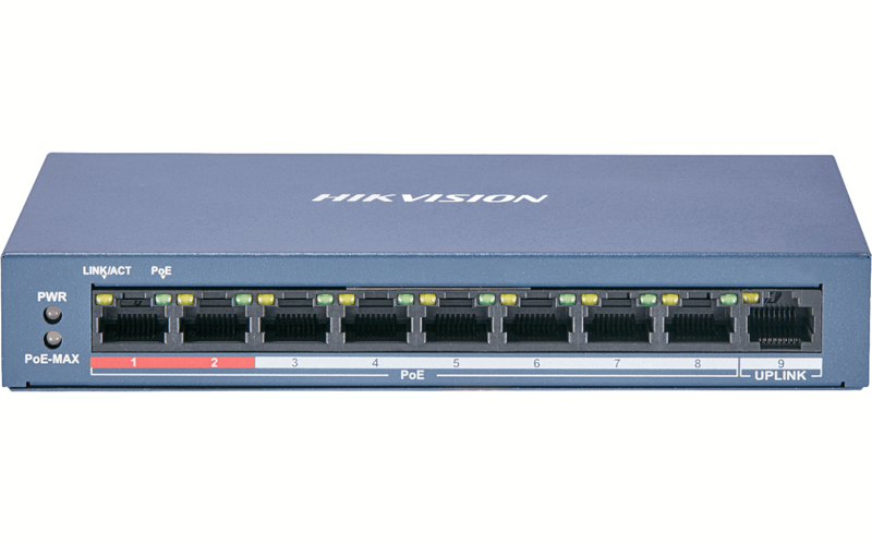Hikvision DS-3E0109P-E/M 9-Port PoE Switch 8×PoE 100Mbps Long Range 300m, image 1