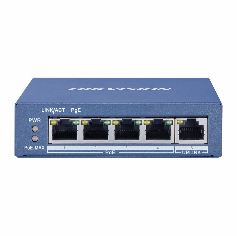 Hikvision DS-3E0505P-E 4-Port Gigabit PoE Unmanaged Network Switch, image 1