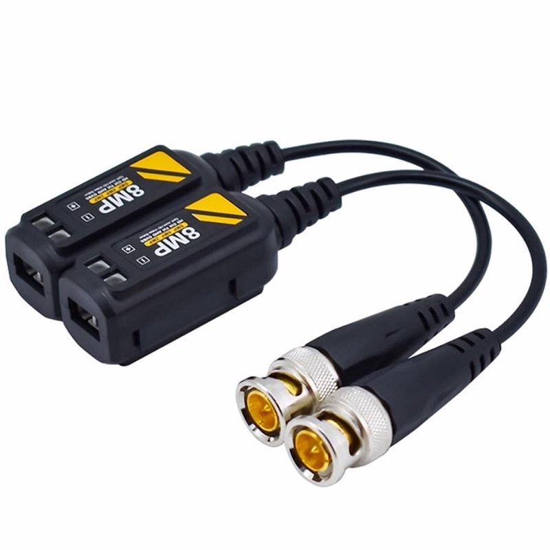 8MP 4K CCTV Passive Video Balun BNC to RJ45 UTP Adapter, image 1