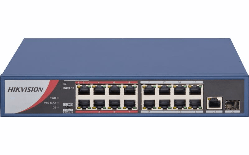 Hikvision DS-3E0318P-E/M(B) 16-Port PoE Unmanaged Network Switch, image 1