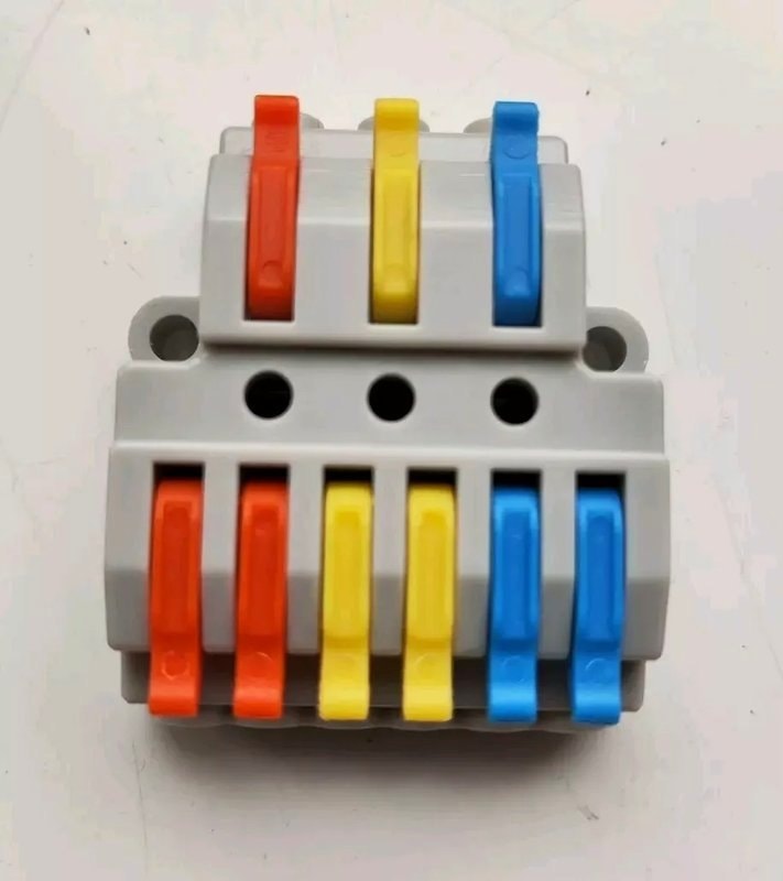 SPL-3-6 Grey Lever Wire Connector 3 In 6 Out Splicing Terminal, image 1