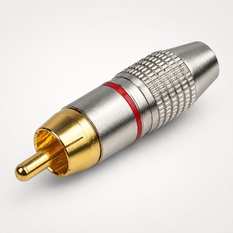 Metal RCA Phono Male Plug Solder Connector for CCTV Audio Cable, image 1