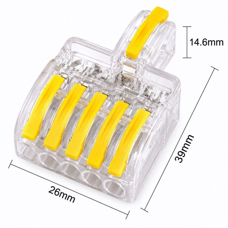 SPL-1-5-CL Clear Lever Wire Connector 1 In 5 Out Splicing Terminal, image 1