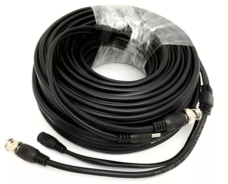RG59 CCTV Cable 20m BNC Video with DC Power Shotgun Lead for Camera to DVR, image 1