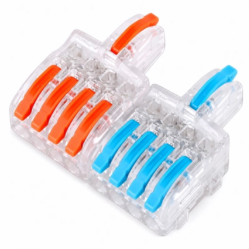 SPL-2-8 Clear Lever Wire Connector 2 In 8 Out Splicing Terminal, image 1