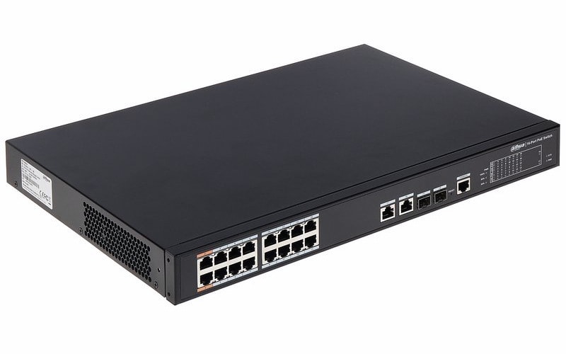 Dahua PFS4218-16ET-240 Desktop , 16-Port Managed 2-Layer PoE Switch, 16 × RJ45 10-100M, 240W, image 1