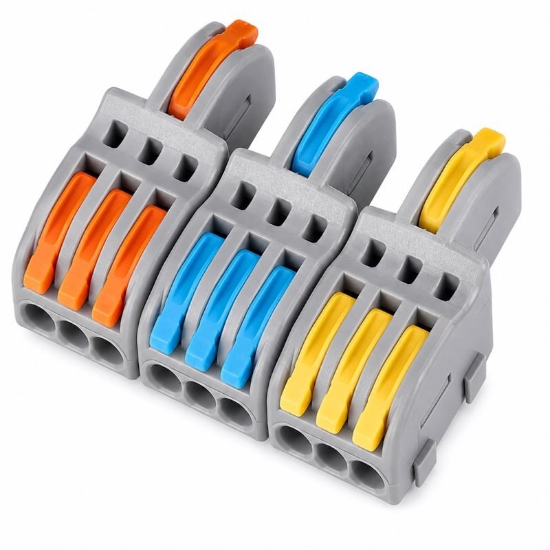 SPL-3-6-3 Grey Lever Wire Connector 3 In 9 Out Splicing Terminal, image 1