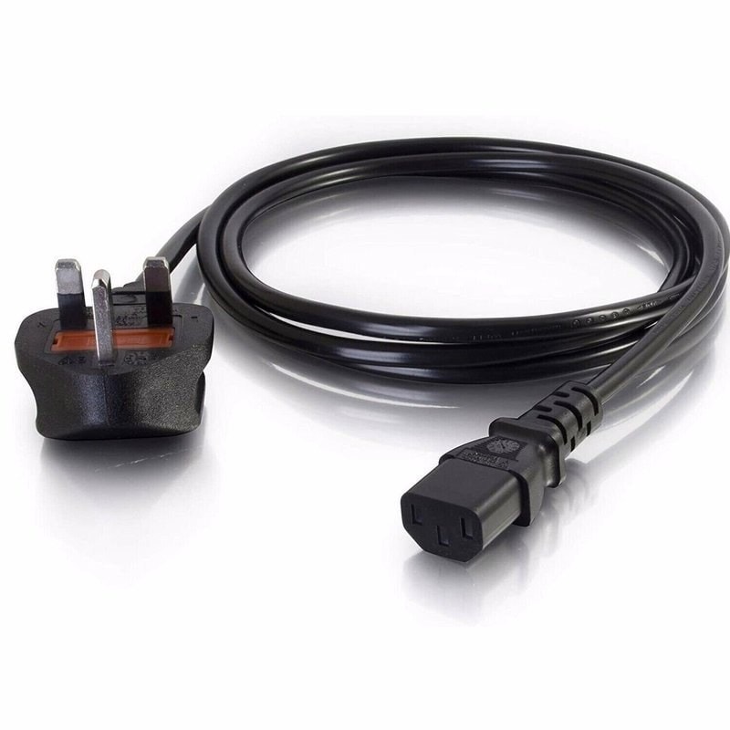 IEC C13 Kettle Lead UK Mains Power Cable 1.2m 3x0.75mm² H05VV-F Black, image 1