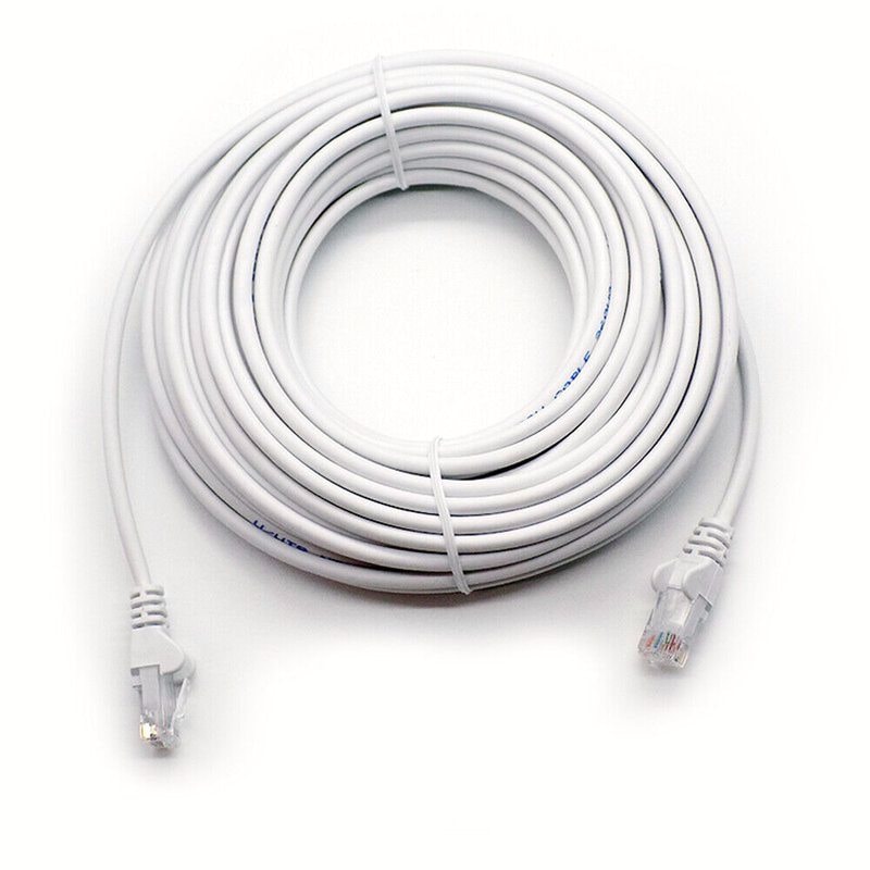 CAT6 RJ45 Patch Cable 10m White PVC UTP Snagless Gigabit Ethernet CCA Lead, image 1