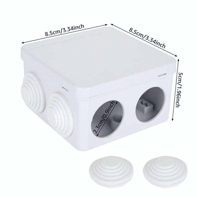 IP55 Waterproof PVC Junction Box 85×85×50mm Grey Enclosure, image 1