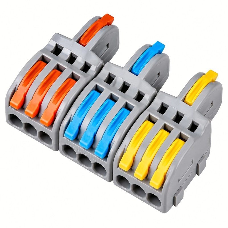 SPL-3-9-3 Grey Lever Wire Connector 3 In 9 Out Splicing Terminal, image 1