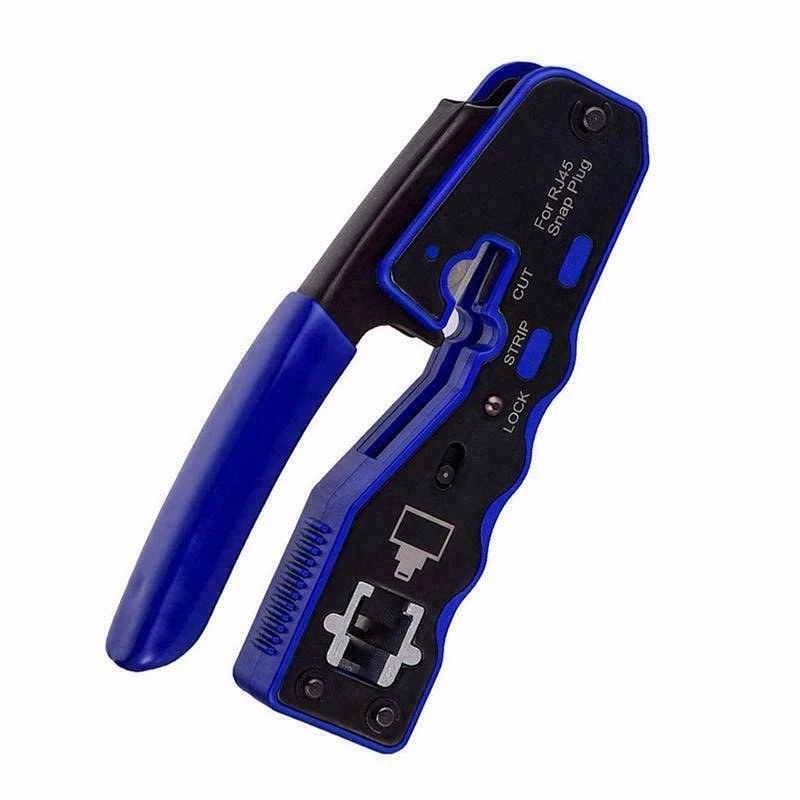 Pass Through RJ45 Crimp Tool for CAT6A CAT6 CAT5e Ethernet Connectors, image 1