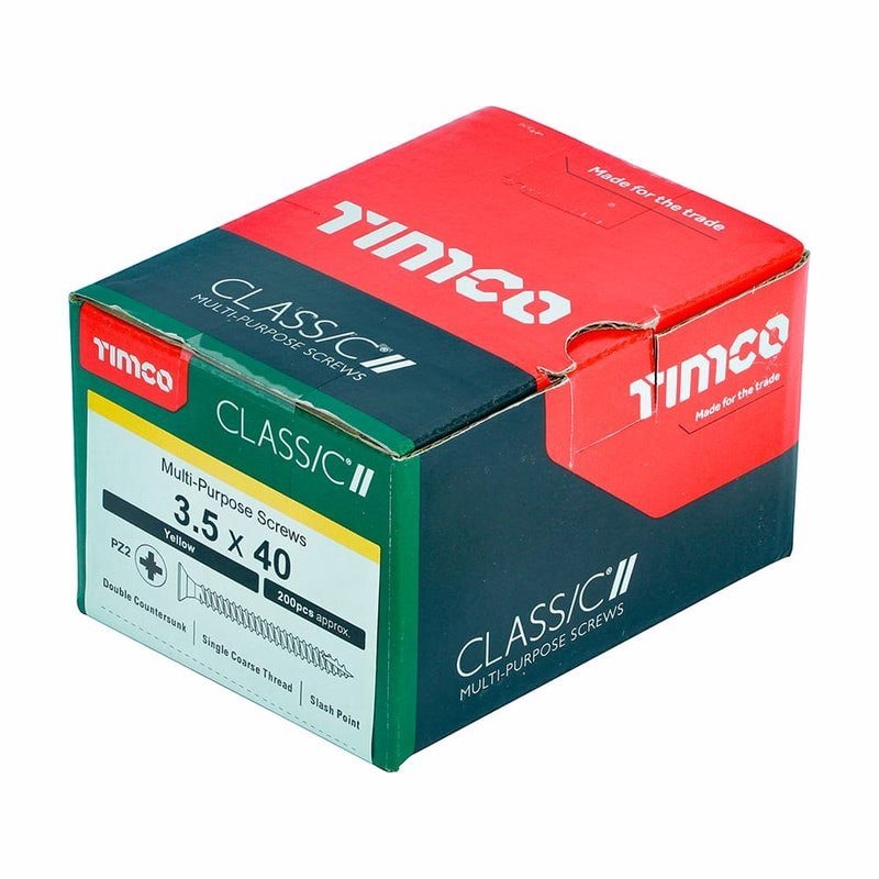 TIMCO Classic Wood Screws 3.5 x 40mm Countersunk Pozi Zinc Pack, image 1