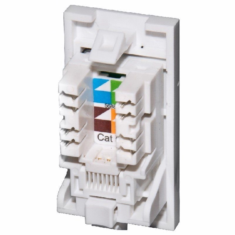 RJ45 Cat6 Keystone Jack Wall Mount, image 1