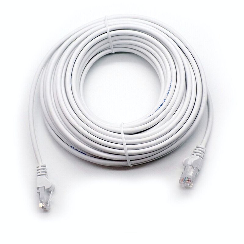 Cat6 Ethernet Cable, Gigabit RJ45 20m, White - High-Speed LAN Patch Cable, image 1