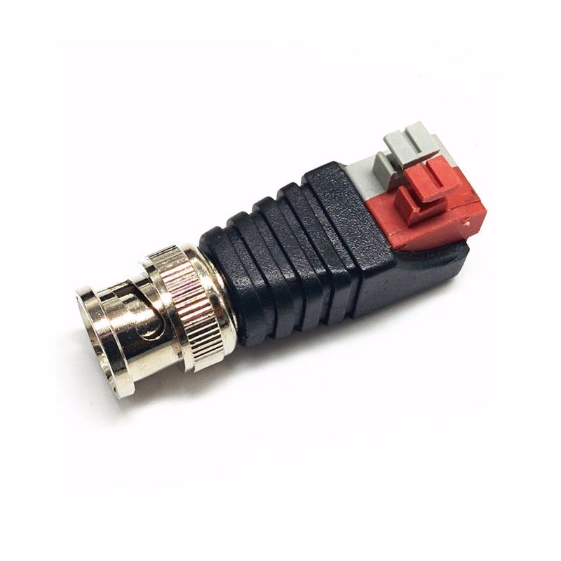 Wire to Male BNC Plug – Red Push - BNC connector male with press-terminal easy-install BNC Connector for cctv camera 75ohm rg59 rg6 BNC connector, image 1