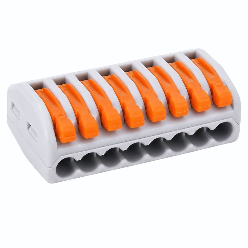 8 Port Lever Wire Connector Terminal Block for CCTV Power Distribution, image 1