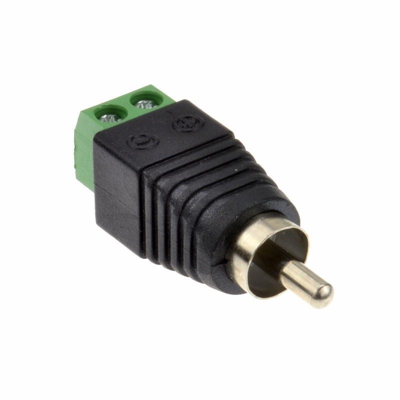 Wire to RCA Male Screw Terminal Adapter for CCTV Audio Video, image 1