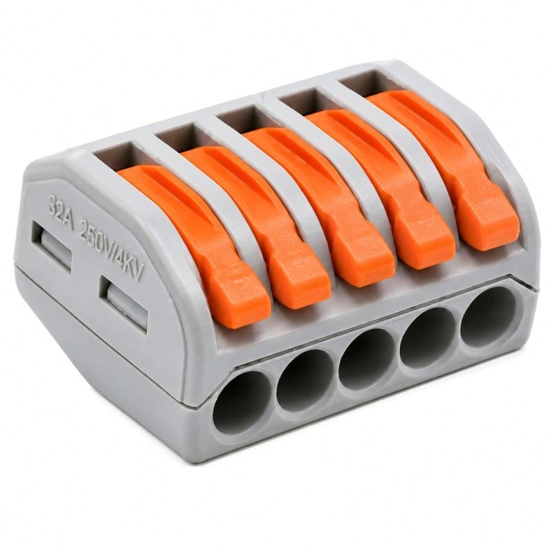 5 Way Lever Wire Connector Terminal Block for CCTV Power Wiring, image 1