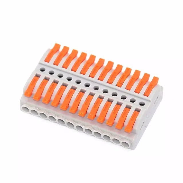 SPL-12-12 Grey Lever Wire Connector 12 In 12 Out Splicing Terminal, image 1