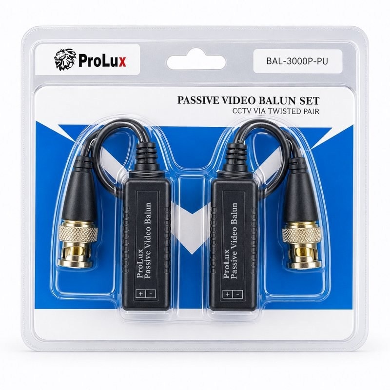 Prolux CCTV Video Balun Push-In Connector HD-TVI AHD CVI, image 1