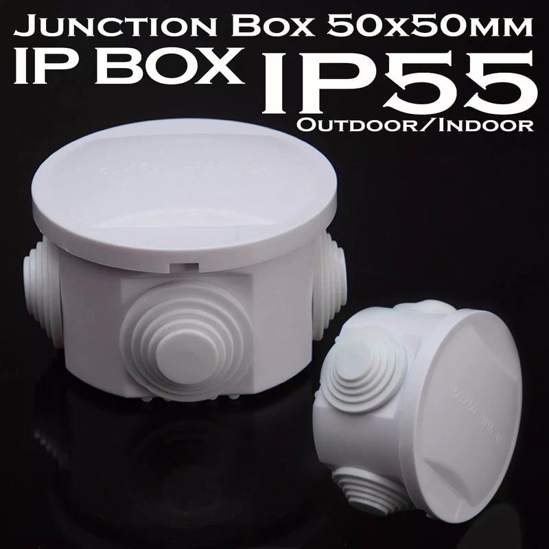 IP55 Waterproof ABS Plastic Junction Box - 50x50mm CCTV Indoor/Outdoor Enclosure, image 1