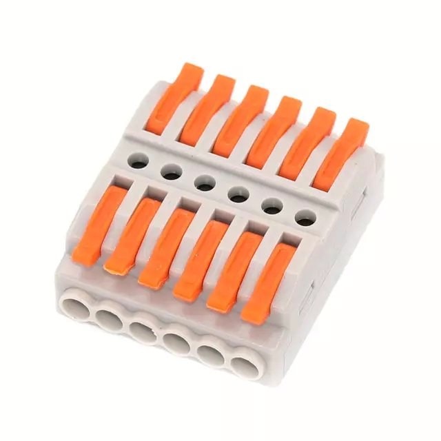 SPL-6 Lever Wire Connector 6 Port Terminal Block for CCTV Power, image 1