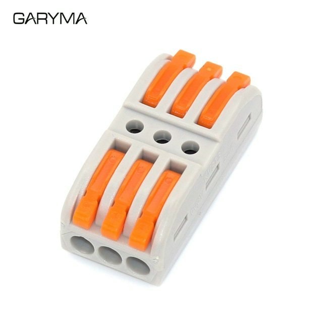 SPL-3 Lever Wire Connector 3 Port Terminal Block for CCTV Power, image 1