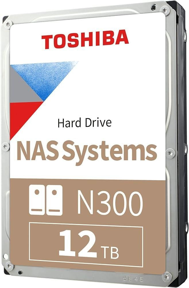 Toshiba N300 12TB NAS Hard Drive 3.5" SATA 7200RPM HDD, image 1