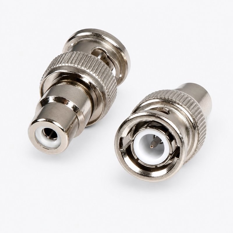 BNC Male to RCA Female Adapter CCTV Coaxial Video Connector, image 1