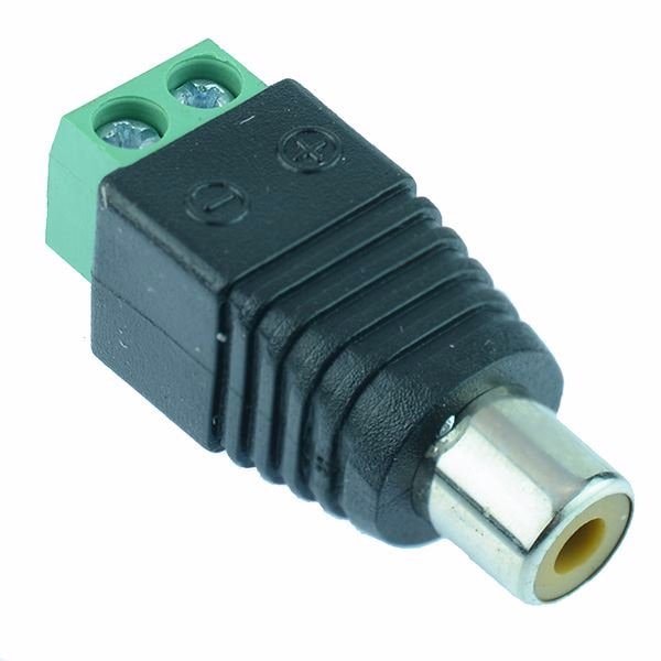 Wire to RCA Female Screw Terminal Adapter for CCTV Audio Video, image 1