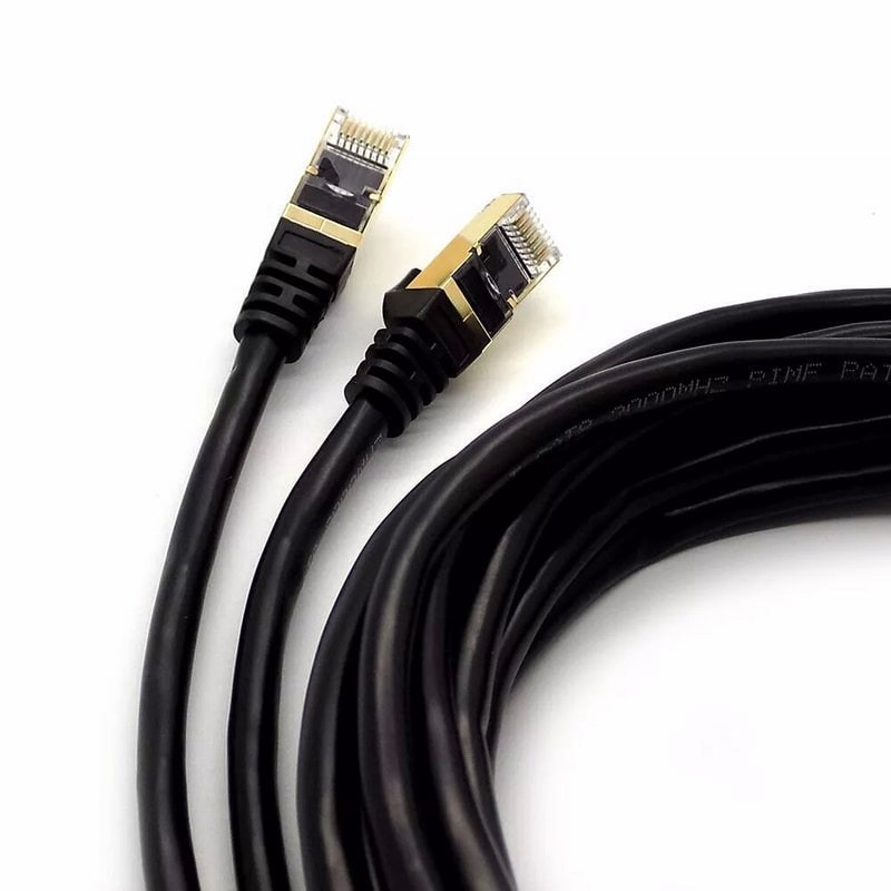 Cat6 Ethernet Cable, Gigabit RJ45 20m, Black - High-Speed LAN Patch Cable, image 1